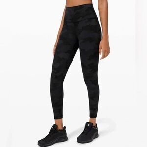 Lululemon Wunder Under High Rise Leggings 25” Camo Deep Coal Multi